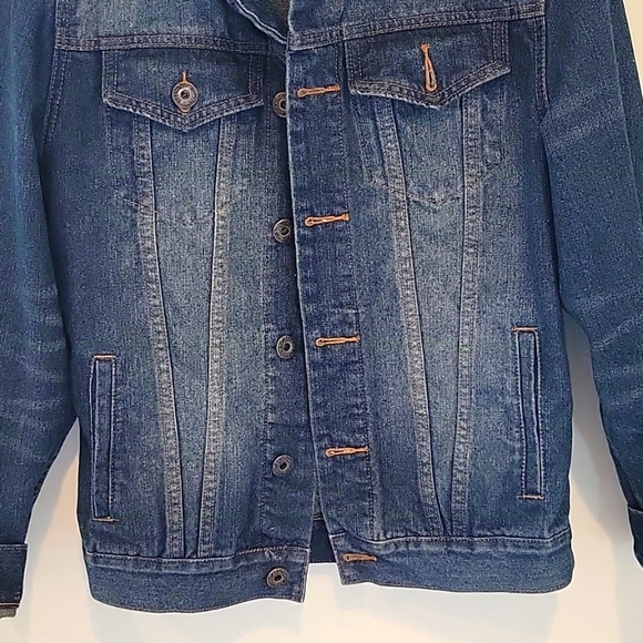 Carbon Garage Style Vintage Trucker Jean Jacket Sz Small Classic Fit - Picture 3 of 9